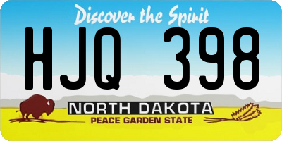 ND license plate HJQ398