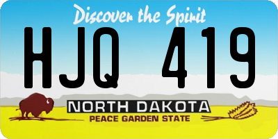 ND license plate HJQ419
