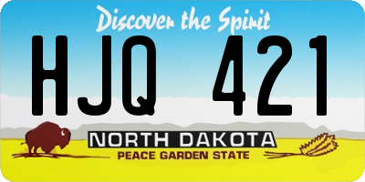 ND license plate HJQ421