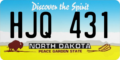 ND license plate HJQ431