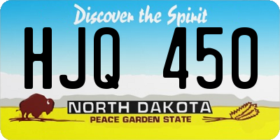 ND license plate HJQ450