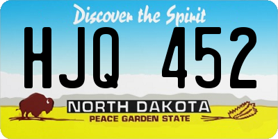 ND license plate HJQ452