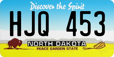ND license plate HJQ453