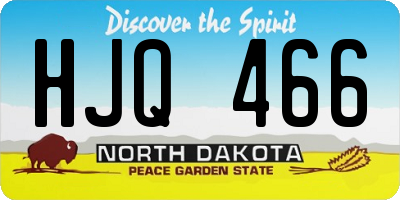 ND license plate HJQ466