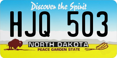 ND license plate HJQ503