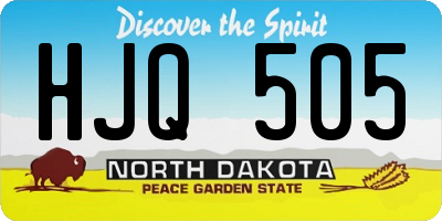 ND license plate HJQ505