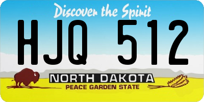 ND license plate HJQ512