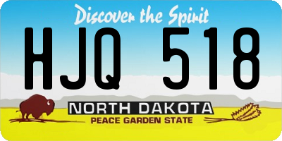 ND license plate HJQ518