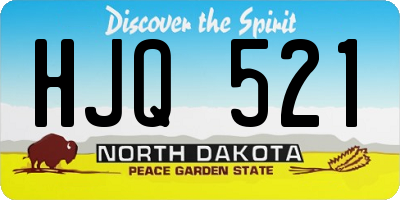 ND license plate HJQ521