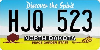 ND license plate HJQ523