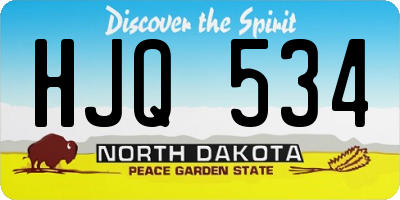 ND license plate HJQ534