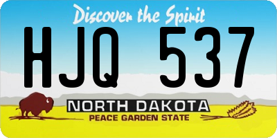 ND license plate HJQ537