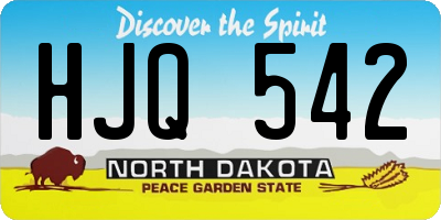 ND license plate HJQ542