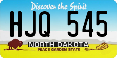 ND license plate HJQ545