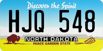 ND license plate HJQ548