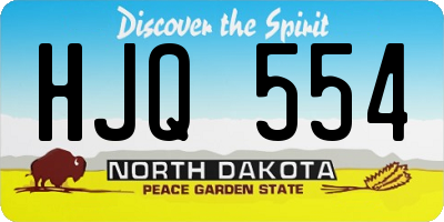 ND license plate HJQ554