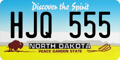 ND license plate HJQ555