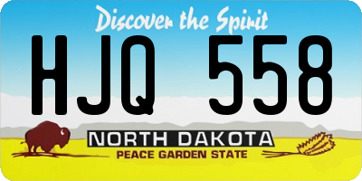 ND license plate HJQ558