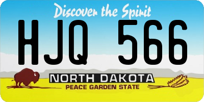 ND license plate HJQ566