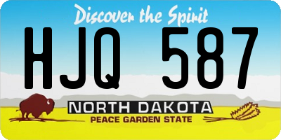 ND license plate HJQ587