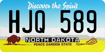 ND license plate HJQ589