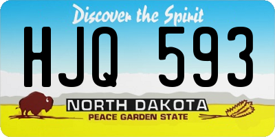 ND license plate HJQ593