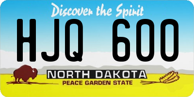 ND license plate HJQ600