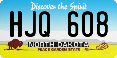 ND license plate HJQ608