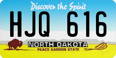 ND license plate HJQ616