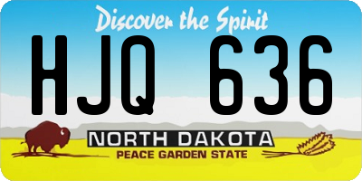 ND license plate HJQ636