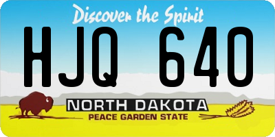 ND license plate HJQ640