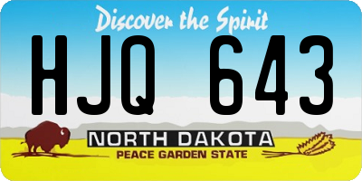 ND license plate HJQ643