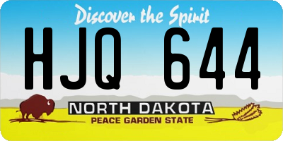 ND license plate HJQ644