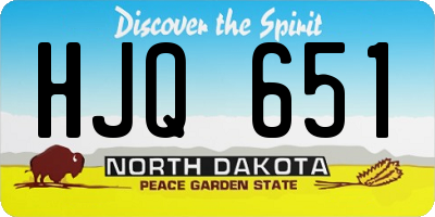 ND license plate HJQ651