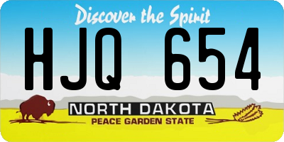 ND license plate HJQ654