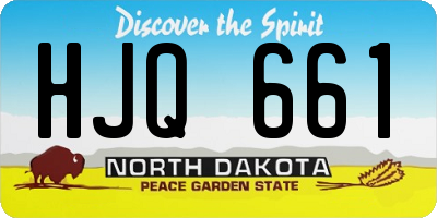 ND license plate HJQ661