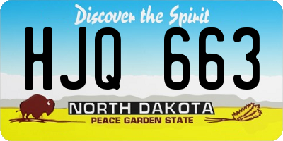 ND license plate HJQ663