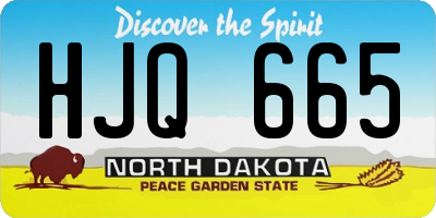 ND license plate HJQ665