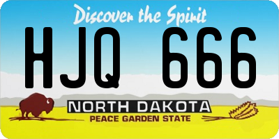 ND license plate HJQ666