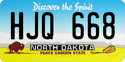 ND license plate HJQ668