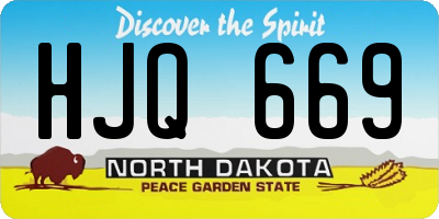 ND license plate HJQ669