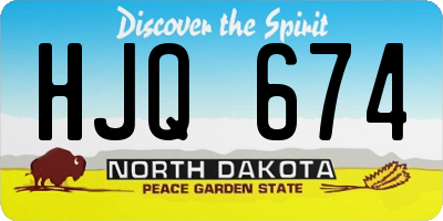 ND license plate HJQ674