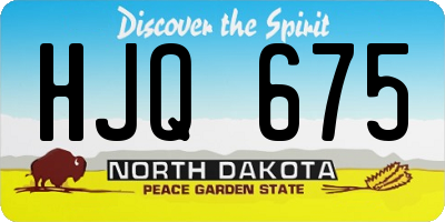 ND license plate HJQ675