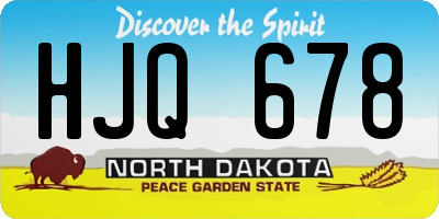 ND license plate HJQ678