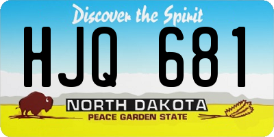 ND license plate HJQ681