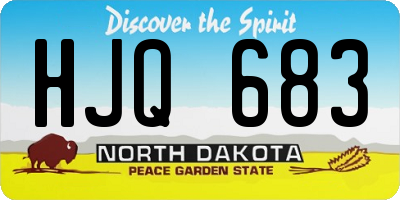 ND license plate HJQ683