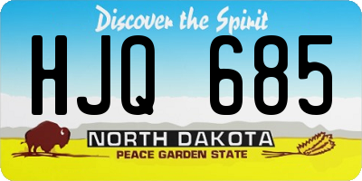 ND license plate HJQ685