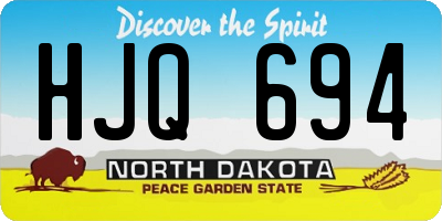 ND license plate HJQ694