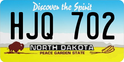 ND license plate HJQ702