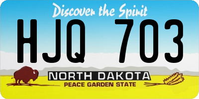ND license plate HJQ703